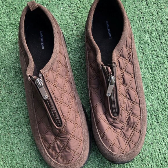 LANDS' END Women's All Weather Quilted Zip Slip-On/Espresso/NWOT/SIZE 11D - Picture 1 of 13